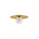 Gold Metal & Opal Glass LED E27 1x12 Watt 230 Volt IP20 Bulb Excluded D: 40 H: 18 cm 