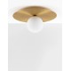 Gold Metal & Opal Glass LED E27 1x12 Watt 230 Volt IP20 Bulb Excluded D: 40 H: 18 cm 