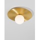 Gold Metal & Opal Glass LED E27 1x12 Watt 230 Volt IP20 Bulb Excluded D: 40 H: 18 cm 