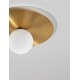 Gold Metal & Opal Glass LED E27 1x12 Watt 230 Volt IP20 Bulb Excluded D: 40 H: 18 cm 