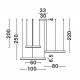 3000K Triac Dimmable Brass Gold Aluminium & Acrylic LED 140 Watt 230 Volt 7840Lm IP20 D1: 60 D2: 80 D3: 100 H: 250 cm Adjusta