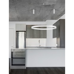 3000K Triac Dimmable Sandy White Aluminium & Acrylic LED 72 Watt 5250Lm 230 Volt IP20 D: 120 H: 250 cm Adjustable Height 