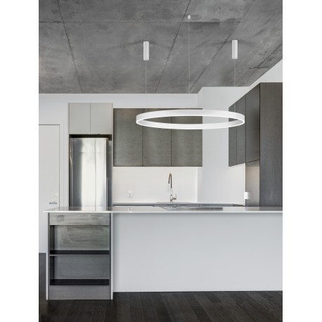 3000K Triac Dimmable Sandy White Aluminium & Acrylic LED 72 Watt 5250Lm 230 Volt IP20 D: 120 H: 250 cm Adjustable Height 