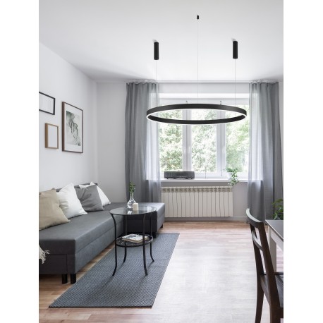 3000K Triac Dimmable Sandy Black Aluminium & Acrylic LED 72 Watt 5250Lm 230 Volt IP20 D: 120 H: 250 cm Adjustable Height 