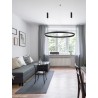 3000K Triac Dimmable Sandy Black Aluminium & Acrylic LED 72 Watt 5250Lm 230 Volt IP20 D: 120 H: 250 cm Adjustable Height