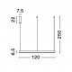 3000K Triac Dimmable Brass Gold Aluminium & Acrylic LED 72 Watt 5250Lm 230 Volt IP20 D: 120 H: 250 cm Adjustable Height 