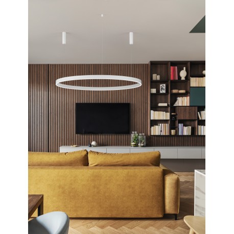 3000K Triac Dimmable Sandy White Aluminium & Acrylic LED 80 Watt 6000Lm 230 Volt IP20 D: 150 H: 250 cm Adjustable Height 