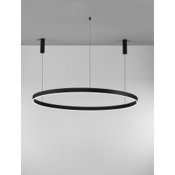 3000K Triac Dimmable Sandy Black Aluminium & Acrylic LED 80 Watt 6000Lm 230 Volt IP20 D: 150 H: 250 cm Adjustable Height 