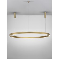 3000K Triac Dimmable Brass Gold Aluminium & Acrylic LED 80 Watt 6000Lm 230 Volt IP20 D: 150 H: 250 cm Adjustable Height 