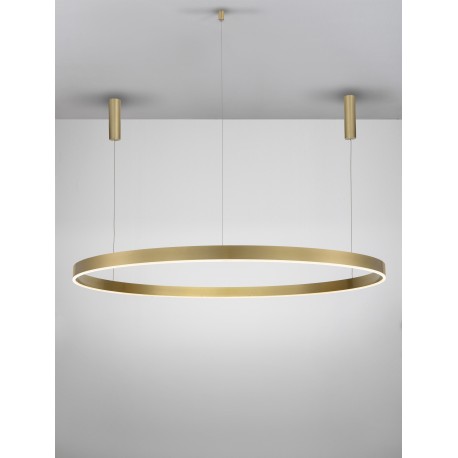 3000K Triac Dimmable Brass Gold Aluminium & Acrylic LED 80 Watt 6000Lm 230 Volt IP20 D: 150 H: 250 cm Adjustable Height 