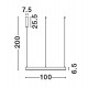 2700-6000K Changing CCT & Dimming Sandy White Aluminium & Acrylic LED 60 Watt 4165Lm 230 Volt IP20 D: 100 H: 200 cm Adjustable