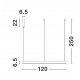 2700-6000K Changing CCT & Dimming Sandy White Aluminium & Acrylic LED 72 Watt 5250Lm 230 Volt IP20 D: 120 H: 250 cm Adjustab