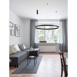 2700-6000K Changing CCT & Dimming Sandy Black Aluminium & Acrylic LED 72 Watt 5250Lm 230 Volt IP20 D: 120 H: 250 cm Adjustab