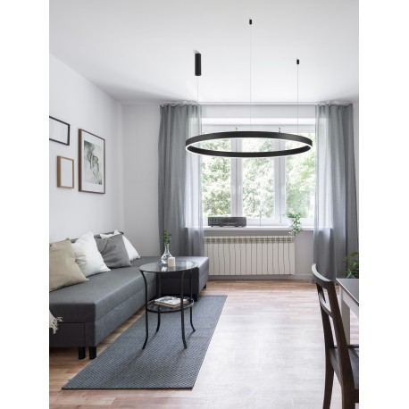 2700-6000K Changing CCT & Dimming Sandy Black Aluminium & Acrylic LED 72 Watt 5250Lm 230 Volt IP20 D: 120 H: 250 cm Adjustab