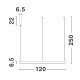 2700-6000K Changing CCT & Dimming Sandy Black Aluminium & Acrylic LED 72 Watt 5250Lm 230 Volt IP20 D: 120 H: 250 cm Adjustab