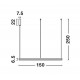 2700-6000K Changing CCT & Dimming Sandy White Aluminium & Acrylic LED 80 Watt 6000Lm 230 Volt IP20 D: 150 H: 250 cm Adjusta