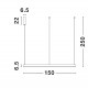 2700-6000K Changing CCT & Dimming Sandy Black Aluminium & Acrylic LED 80 Watt 6000Lm 230 Volt IP20 D: 150 H: 250 cm Adjusta
