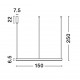 2700-6000K Changing CCT & Dimming Brass Gold Aluminium & Acrylic LED 80 Watt 6000Lm 230 Volt IP20 D: 150 H: 250 cm Adjustab