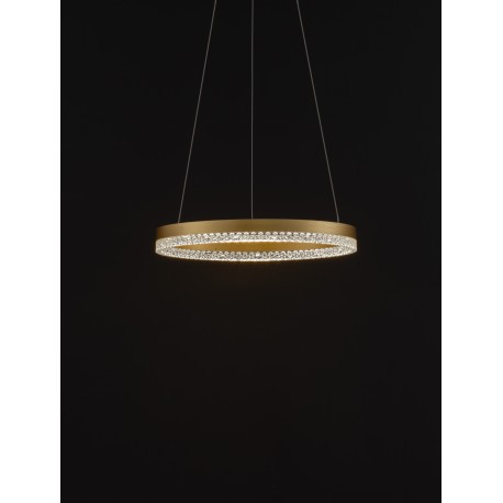 Triac Dimmable Brass Gold Aluminium LED 23 Watt 220 Volt 2521Lm 3000K IP20 D: 40 H: 150 cm Adjustable Height 