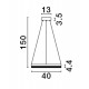 Triac Dimmable Brass Gold Aluminium LED 23 Watt 220 Volt 2521Lm 3000K IP20 D: 40 H: 150 cm Adjustable Height 
