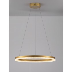 Triac Dimmable Brass Gold Aluminium LED 32 Watt 220 Volt 3288Lm 3000K IP20 D: 60 H: 150 cm Adjustable Height 