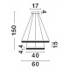 Triac Dimmable Sandy Black Aluminium LED 52 Watt 220 Volt 5684Lm 3000K IP20 D: 60 H: 150 cm Adjustable Height 