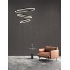 Triac Dimmable Sandy Black Aluminium LED 97 Watt 220 Volt 9452Lm 3000K IP20 D: 80 H: 300 cm Adjustable Height 