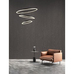 Triac Dimmable Sandy Black Aluminium LED 97 Watt 220 Volt 9452Lm 3000K IP20 D: 80 H: 300 cm Adjustable Height 