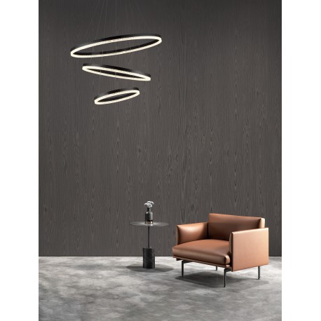 Triac Dimmable Sandy Black Aluminium LED 97 Watt 220 Volt 9452Lm 3000K IP20 D: 80 H: 300 cm Adjustable Height 
