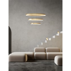 Triac Dimmable Brass Gold Aluminium LED 97 Watt 220 Volt 9452Lm 3000K IP20 D: 80 H: 300 cm Adjustable Height 