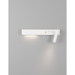 Sandy White Metal Adjustable - Switch On/Off USB Charger LED Cree 230 Volt 3000K Backlight 5 Watt 350Lm Reader 1x3 Watt 210Lm 