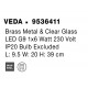 Brass Metal & Clear Glass LED G9 1x6 Watt 230 Volt IP20 Bulb Excluded L: 9.5 W: 20 H: 39 cm 