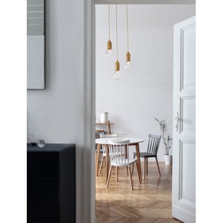 Brass Metal & Clear Glass LED G9 3x6 Watt 230 Volt IP20 Bulb Excluded D: 30 H: 150 cm Adjustable height 