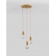 Brass Metal & Clear Glass LED G9 3x6 Watt 230 Volt IP20 Bulb Excluded D: 30 H: 150 cm Adjustable height 
