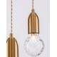 Brass Metal & Clear Glass LED G9 3x6 Watt 230 Volt IP20 Bulb Excluded D: 30 H: 150 cm Adjustable height 