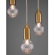Brass Metal & Clear Glass LED G9 3x6 Watt 230 Volt IP20 Bulb Excluded D: 30 H: 150 cm Adjustable height 