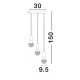 Brass Metal & Clear Glass LED G9 3x6 Watt 230 Volt IP20 Bulb Excluded D: 30 H: 150 cm Adjustable height 