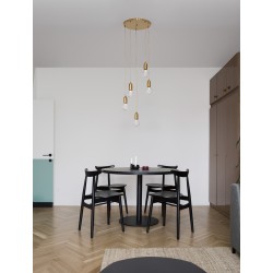 Brass Metal & Clear Glass LED G9 5x6 Watt 230 Volt IP20 Bulb Excluded D: 40 H: 150 cm Adjustable height 