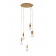 Brass Metal & Clear Glass LED G9 5x6 Watt 230 Volt IP20 Bulb Excluded D: 40 H: 150 cm Adjustable height 