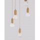 Brass Metal & Clear Glass LED G9 5x6 Watt 230 Volt IP20 Bulb Excluded D: 40 H: 150 cm Adjustable height 