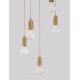 Brass Metal & Clear Glass LED G9 5x6 Watt 230 Volt IP20 Bulb Excluded D: 40 H: 150 cm Adjustable height 