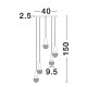 Brass Metal & Clear Glass LED G9 5x6 Watt 230 Volt IP20 Bulb Excluded D: 40 H: 150 cm Adjustable height 