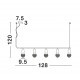 Brass Metal & Clear Glass LED G9 5x6 Watt 230 Volt IP20 Bulb Excluded L: 128 W: 10 H: 120 cm Adjustable height 