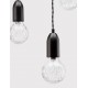 Black Metal & Clear Glass LED G9 3x6 Watt 230 Volt IP20 Bulb Excluded D: 30 H: 150 cm Adjustable height 