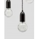 Black Metal & Clear Glass LED G9 3x6 Watt 230 Volt IP20 Bulb Excluded D: 30 H: 150 cm Adjustable height 