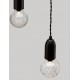 Black Metal & Clear Glass LED G9 3x6 Watt 230 Volt IP20 Bulb Excluded D: 30 H: 150 cm Adjustable height 