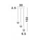 Black Metal & Clear Glass LED G9 3x6 Watt 230 Volt IP20 Bulb Excluded D: 30 H: 150 cm Adjustable height 