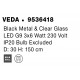 Black Metal & Clear Glass LED G9 3x6 Watt 230 Volt IP20 Bulb Excluded D: 30 H: 150 cm Adjustable height 