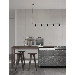 Black Metal & Clear Glass LED G9 5x6 Watt 230 Volt IP20 Bulb Excluded L: 128 W: 10 H: 120 cm Adjustable height 