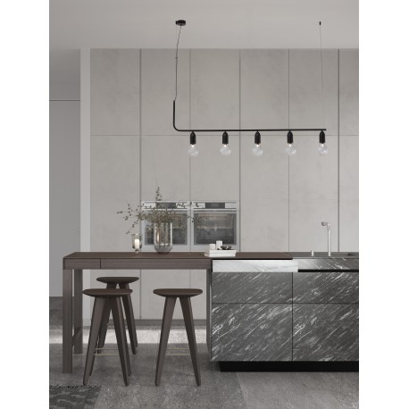 Black Metal & Clear Glass LED G9 5x6 Watt 230 Volt IP20 Bulb Excluded L: 128 W: 10 H: 120 cm Adjustable height 